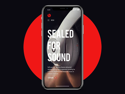 Beats by Dre - Exploration app dark ios iphone x mobile music phone typography ui ux