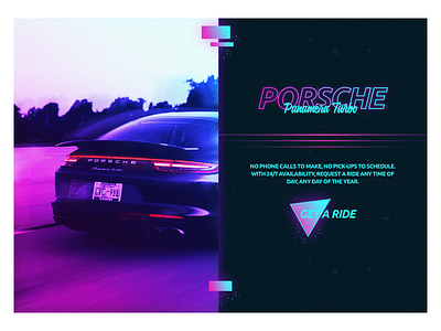 Porsche - Header Exploration brand car drive gradient neon porsche retro typography ui ux webdesign website
