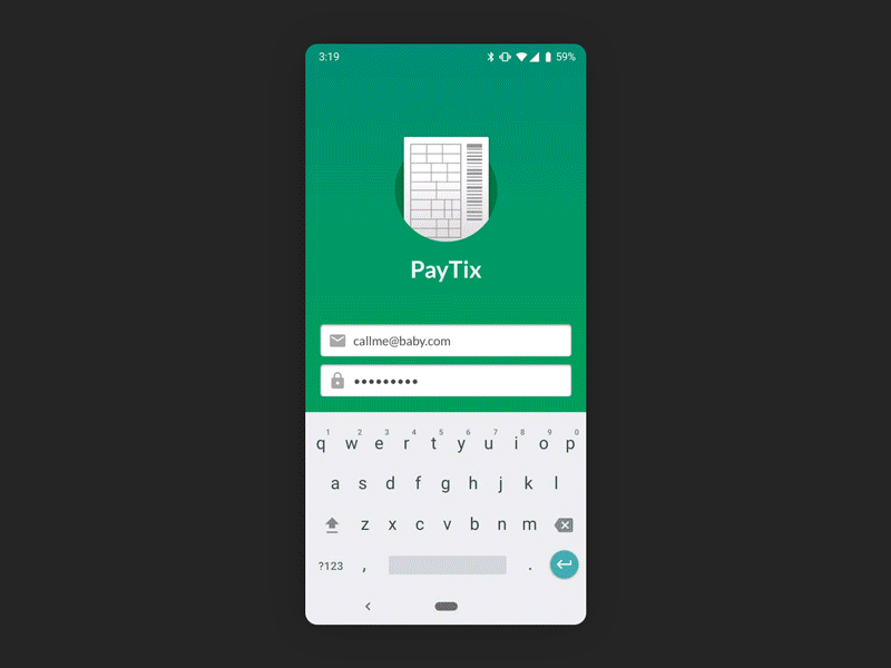 PayTix android app ui