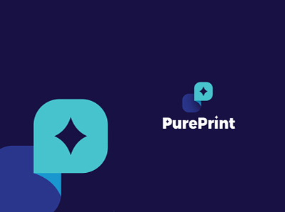 Pure Print branding illustration logo typography