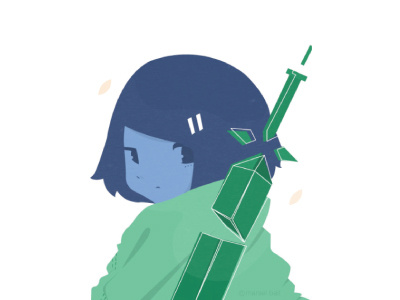 Chihiro chihiro child color drawing girl illustration japan samurai soft sword