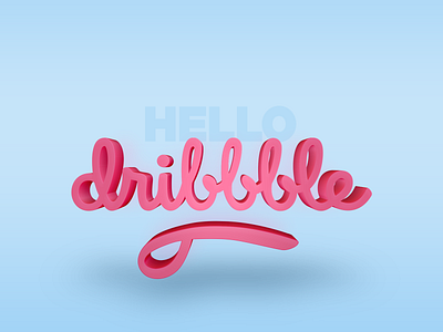 Hello dribbble! 3d daily style first shot hello hello dribbble typogaphy