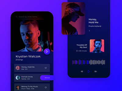 Music App app daily ui gradient iphone music app ui ux design