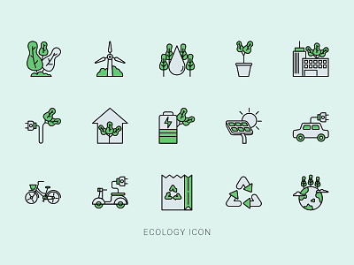 Ecology Icon icon icon design icon set iconography iconutopia illustration