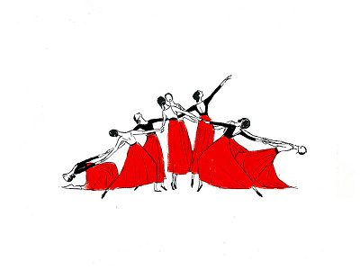 Women Circle ballet dance editorial feminism handdrawn illustration line linework minimal woman women