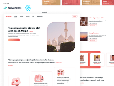 Free Template for Mosque with React and Taildwindcss