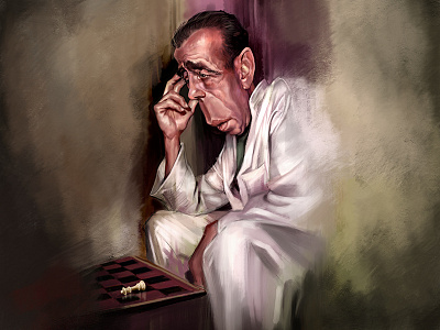 Caroline Vos Illustration Humphrey Bogart casablanca classics humphrey bogart portrait story