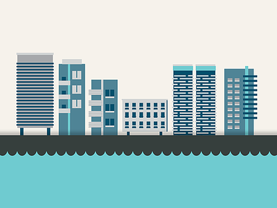 Icons from an infographics project #2 blue building flat icon illustartion infographics waves