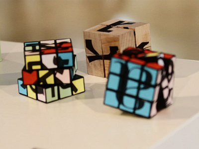 Typocubes cube letters typography wood