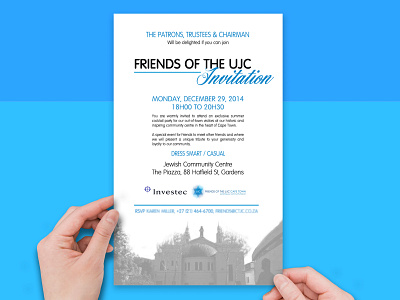 Friends of the UJC (United Jewish Campaign) Event Invitation event graphic design invitation invitation design print print design