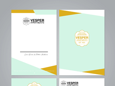 Vesper Apartments Branding Letter Business Cards art direction branding design graphic design logo