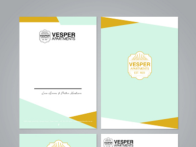 Vesper Apartments Branding Letter Business Cards