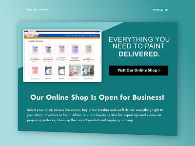 Paint Manufacturer eCommerce Launch Newsletter