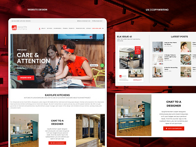 National Kitchen Manufacturer Website Design copywriting design website