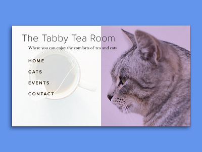 DailyUI #003 - The Tabby Tea Room Landing Page cat cover page dailyui landing page