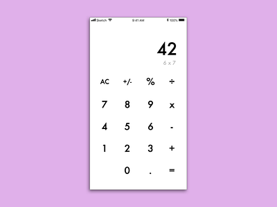 DailyUI #004 Black & White Calculator calculator dailyui simple