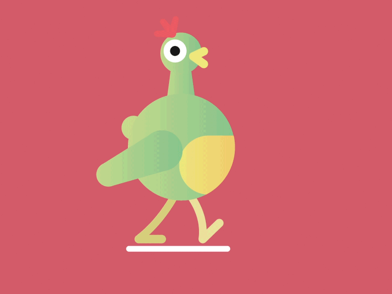 Green chicken walkcycle animation art chicken colorful design fun motiondesign motiongraphics walk walkcycle