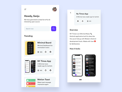 Intrsting Repo - Open Source App app card design cards ui clean components github icon ios minimal mobile components mobile ui newsfeed opensource slider ui uidesign ux uxdesign