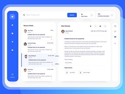 ✉️ Goomail - Minimal Email App 😍 app clean component dashboard design dashboard ui elements f22 labs gmail icon mail app minimal project management task manager typography ui uidesign ux uxdesign