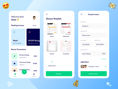 Inwillo | Invoicing and Money Management App 🧾 app clean client management dashboard ui f22labs freelance design inspiration interface invoice app invoice design minimal mobile ui money app money management money transfer ui ui ux ux uxdesign