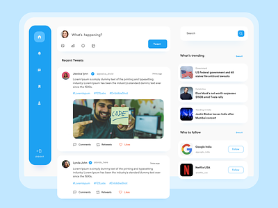 Twitter - Redesign Concept 🎨 app clean mobile ui redesign concept twitter ui uidesign ux uxdesign