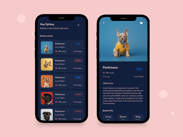 Pet Adoption App by Spikey Sanju on Dribbble