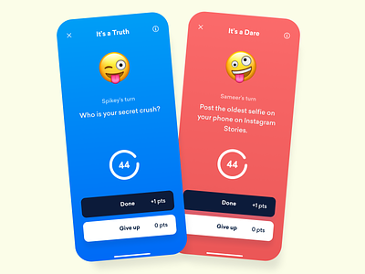 Truth or Dare App | THISUX android app challenge app clean components minimal mobile app mobile ui spikeysanju thisux truth or dare app ui uidesign ux uxdesign