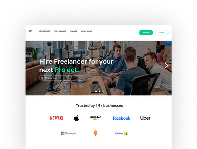 Landing Page - Freelancing Website (Workifyd) concept design figma illustration illustrations landing design landing page logo minmal slider design ui uiuxdesign uxdesign web web design website website concept