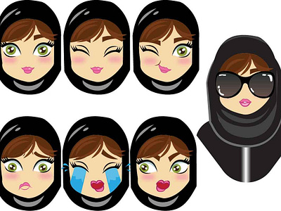 Women with Hijab art cartoon character charactedesign digital illustration digital painting emotion fashion girls icon icons khaliji logo ramadn style vector