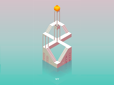 Isometric illustration inspired by Monument Valley 2