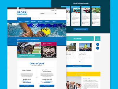 Sport Vlaanderen flanders homepage sports ui ux website wireframes