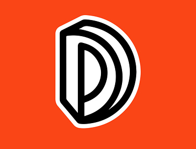 D letter logo icon work 3d animation black branding creative graphic design logo motion graphics orange ui vector white