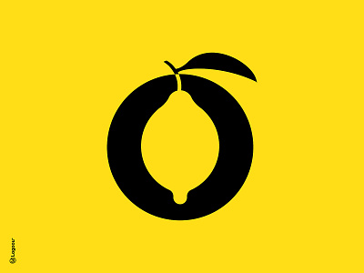 Lemon black creative design lemon logo yellow