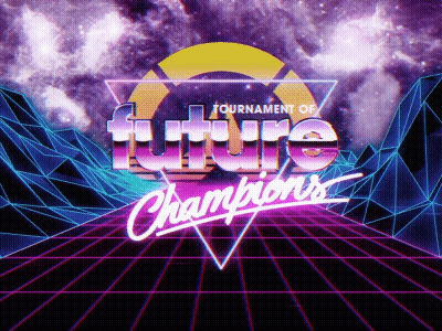 Tournament of Future Champions 3d animation branding broadcasting bumper cinema 4d intro live motion design motion graphics outrun overwatch retro retrofuture retrofuturism retrowave tournament tournament of future champions twitch vaporwave