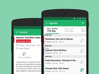 Eventtus Agenda & Session Screens | Android