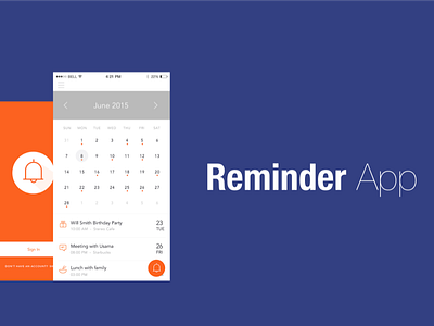 Reminder App Concept alarm calendar ios reminder