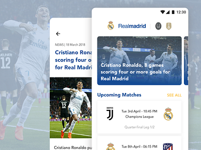 Football Android Application Concept | Real Madrid