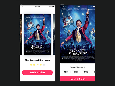 Booking a movie ticket concept | Invision Studio booking cinema movie ticket