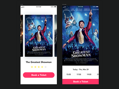 Booking a movie ticket concept | Invision Studio