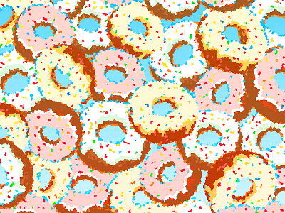 Infinite pixilated DONUTS!! donut illustration wallpaper donuts infinite pattern pixel pixelated sweetie