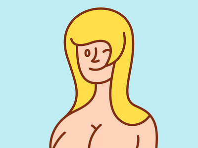 Blondie animation character flat girl laconic vector