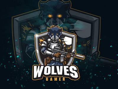 Wolves Esport Logo animal character design esport gamer illustration logo mascot sport team war