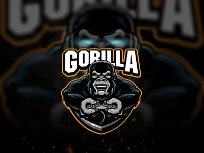 Gorilla Esport Logo animal character esport esport team gamer illustration logo mascot sport team