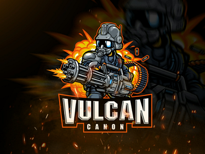Vulcan canon character esport team gamer logo mascot robot
