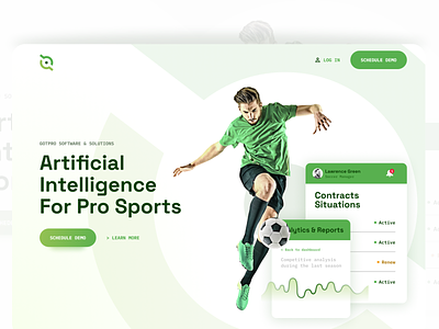GotPro • Study Case ai figma football green homepage interface interfacedesign landingpage management product product design soccer sport ui user experience user interface ux webdesign