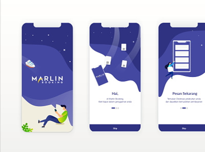 Marlin app design flat illustration ui ux web website