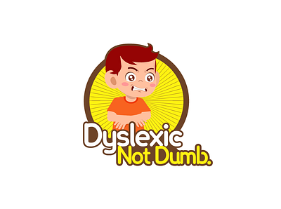 Dyslexic not Dumb kid 2d design angry kid art logo create logo creative custom logo design dumb dyslexia emoji face illustration kid logo mascot vector