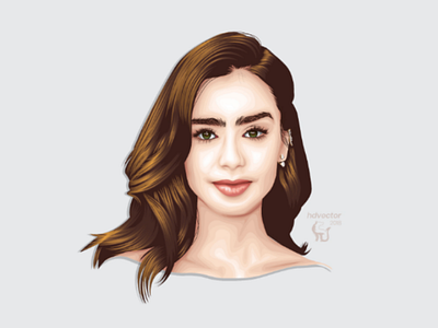 Lily on Vexel Illustration art design detailed digital digitalart face hair illustration lily lilycollins pixels portrait skin vector vexel