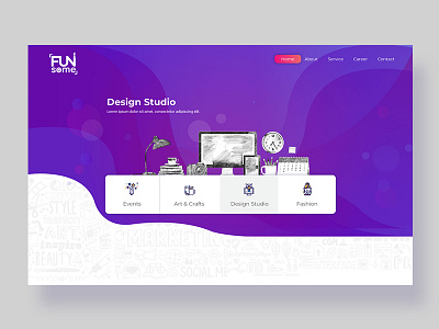 Funsome Landing page design landing page studio ui webdesign