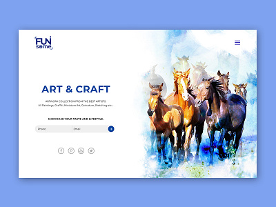 Landing page artcraft awesome beautiful best cool horses landingpage mockup ui uxdesign watercolor website